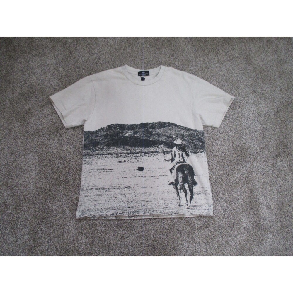 Playboy x pleasure Mens T shirt S cream western cowgirl T shirt